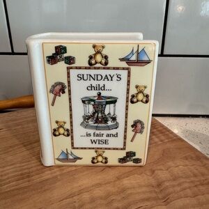 Royal Worcester “Sunday’s Child” Money Box – Days of the Week Series – EUC